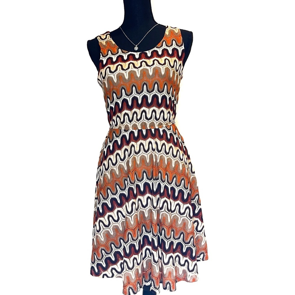 Callie Mac Small Junior Dress , Orange/Brown/Tan